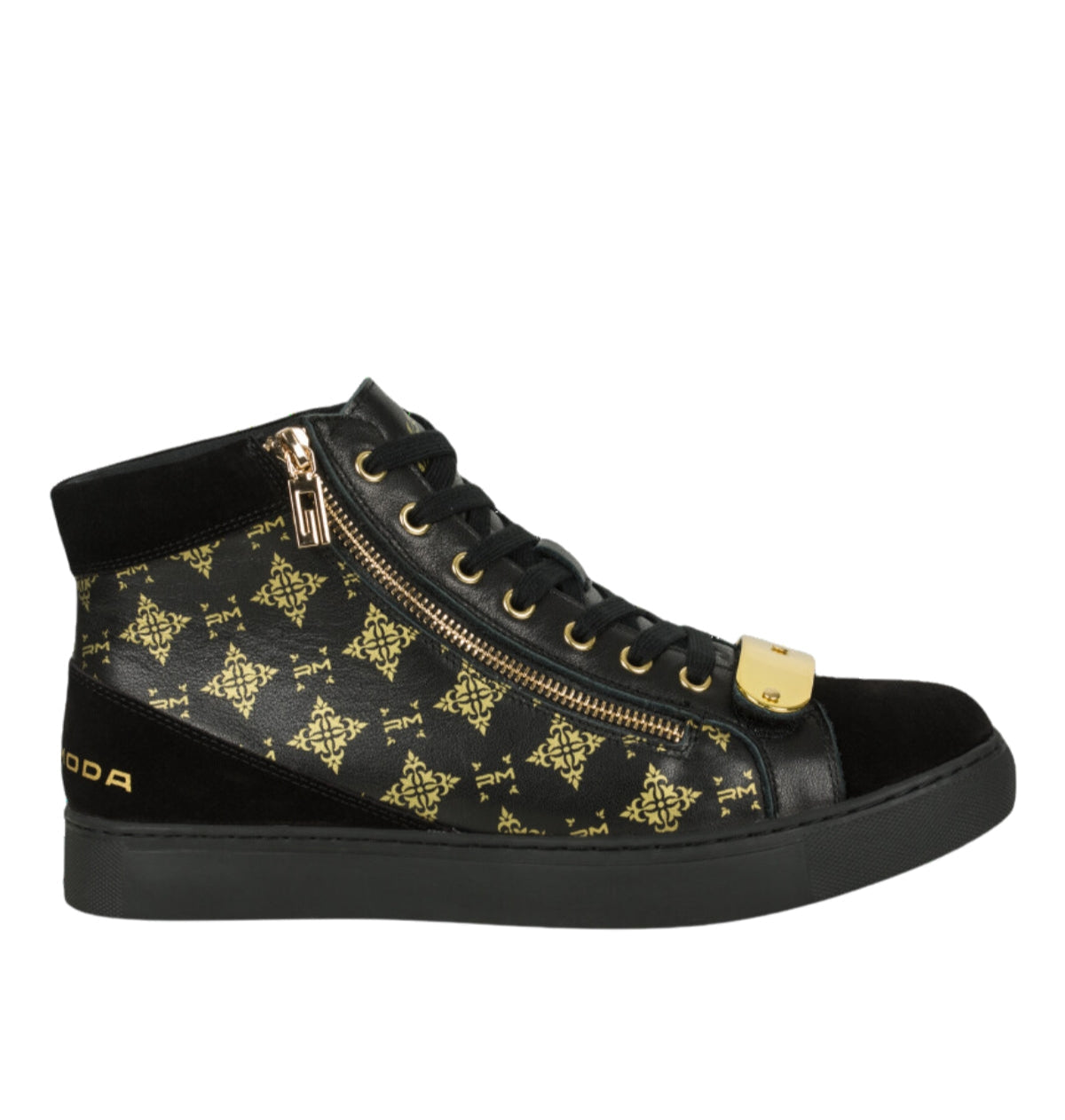 Rossimoda Sneaker Alta Hi Metallo Black-Gold